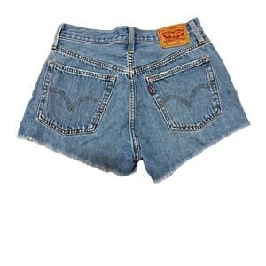 Levi's 501 25 button fly jean shorts distressed cut offs SH2 3569